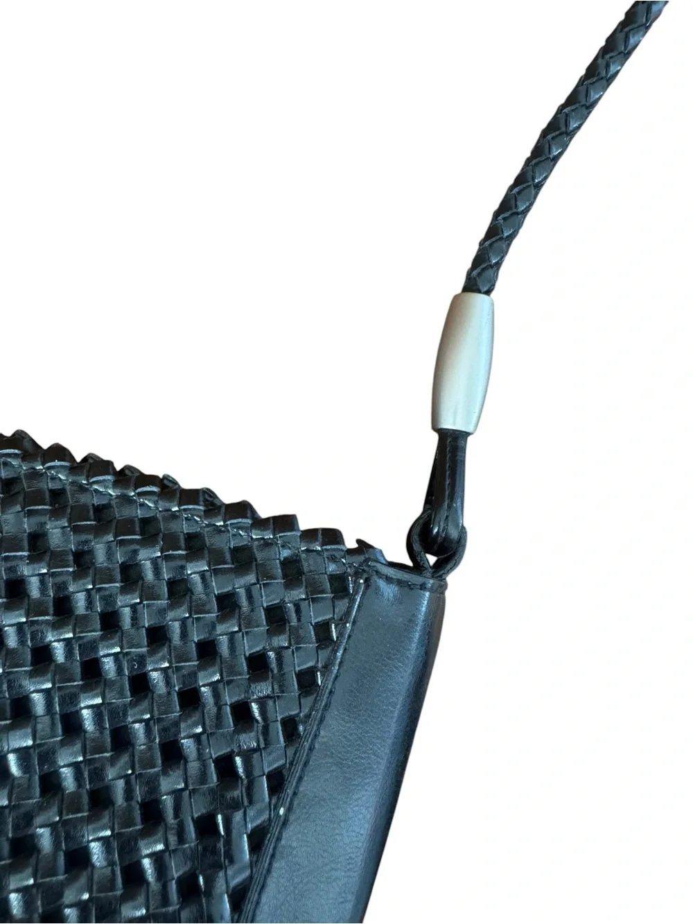 Everyday Vintage Liz Claiborne Weave Black Crossbody Bag